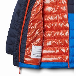 Columbia Powder Lite™ Hooded Jacka Pojkar Blå/Marinblå (JNGFO5749)